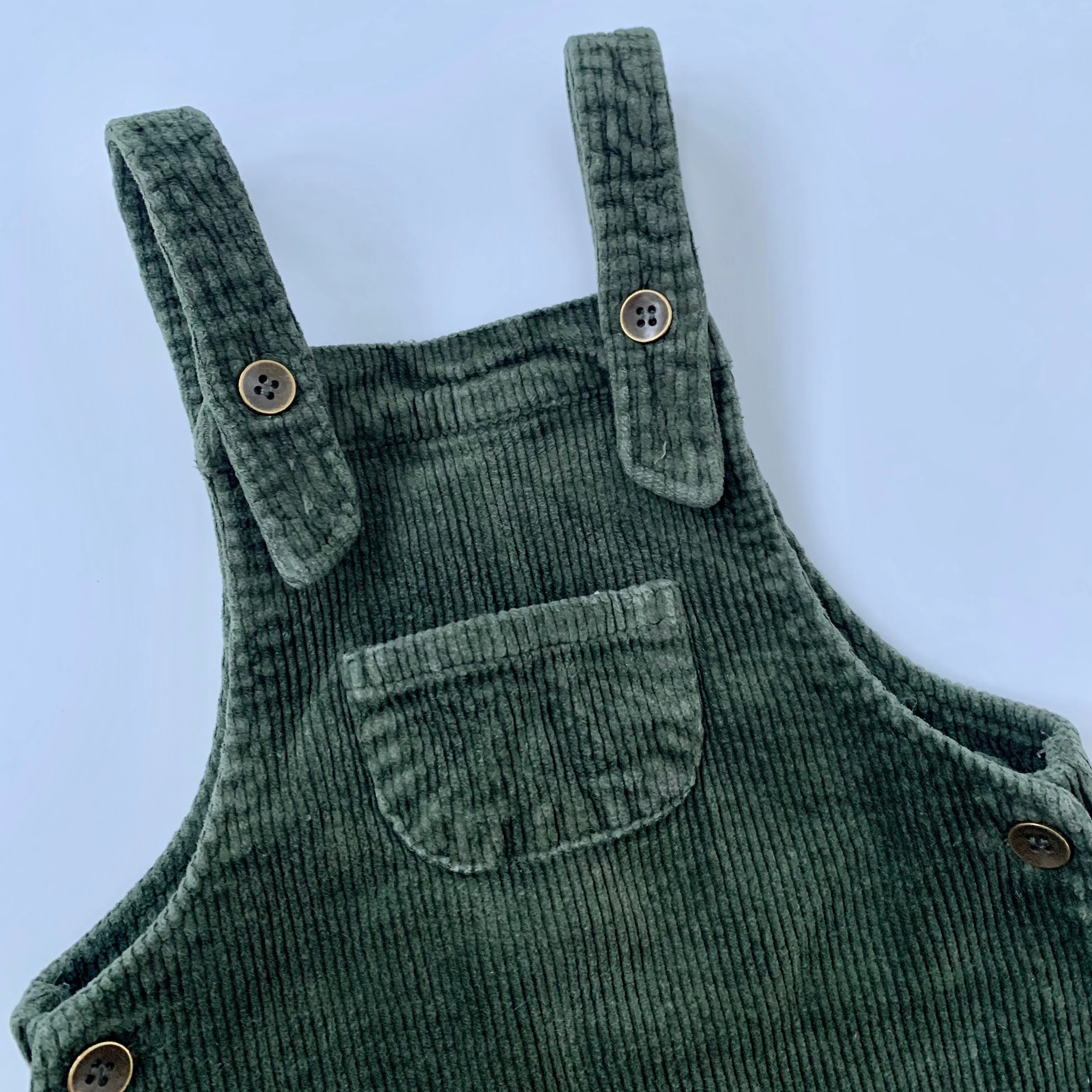 Rylee + Cru Forest Green Cord Romper: 18-24 Months