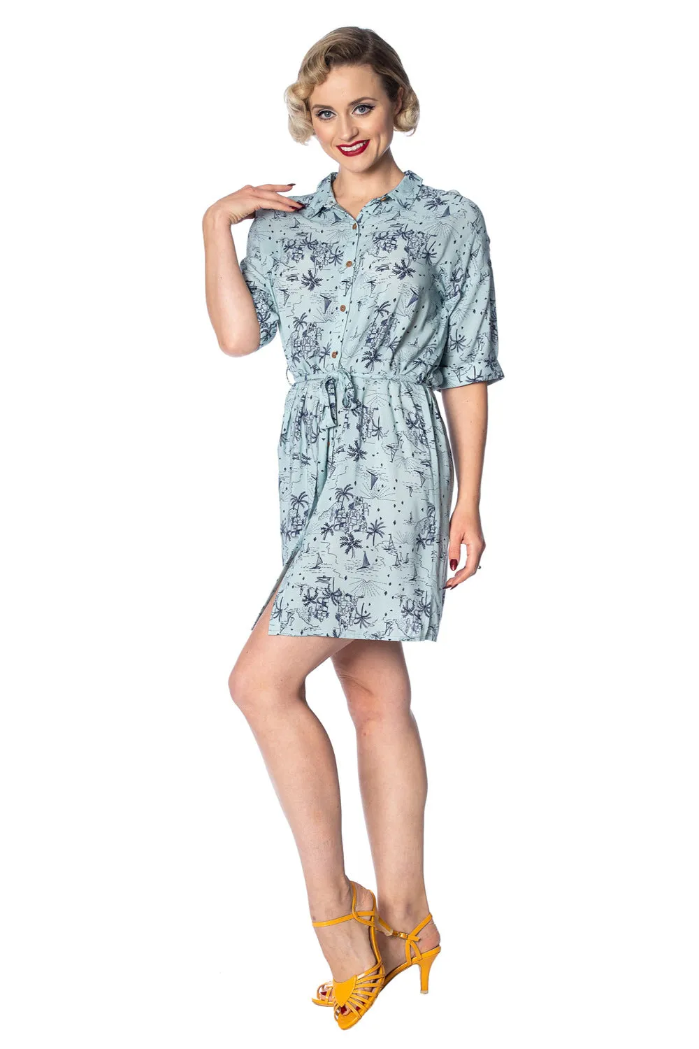 SANTORINI DREAMS RELAXED SHIRTDRESS