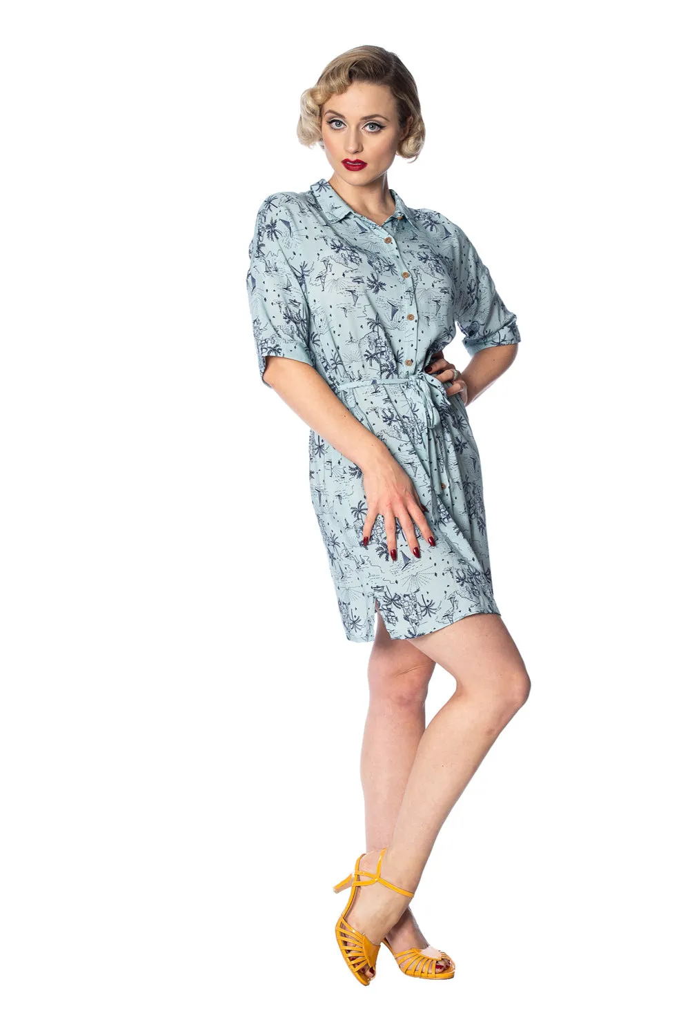 SANTORINI DREAMS RELAXED SHIRTDRESS