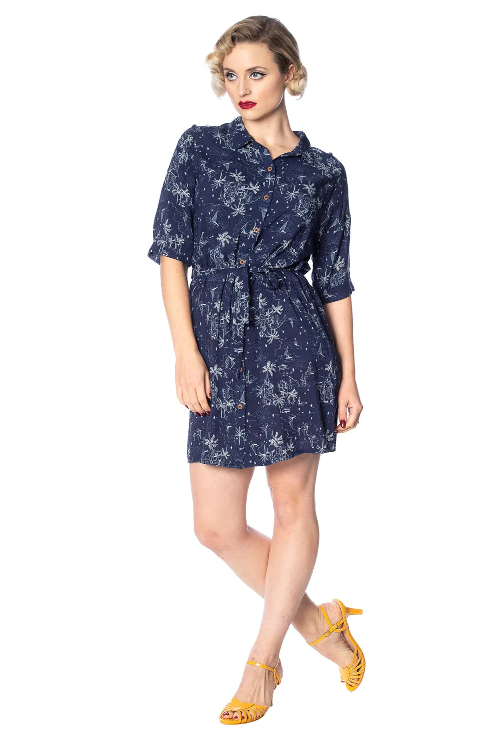 SANTORINI DREAMS RELAXED SHIRTDRESS