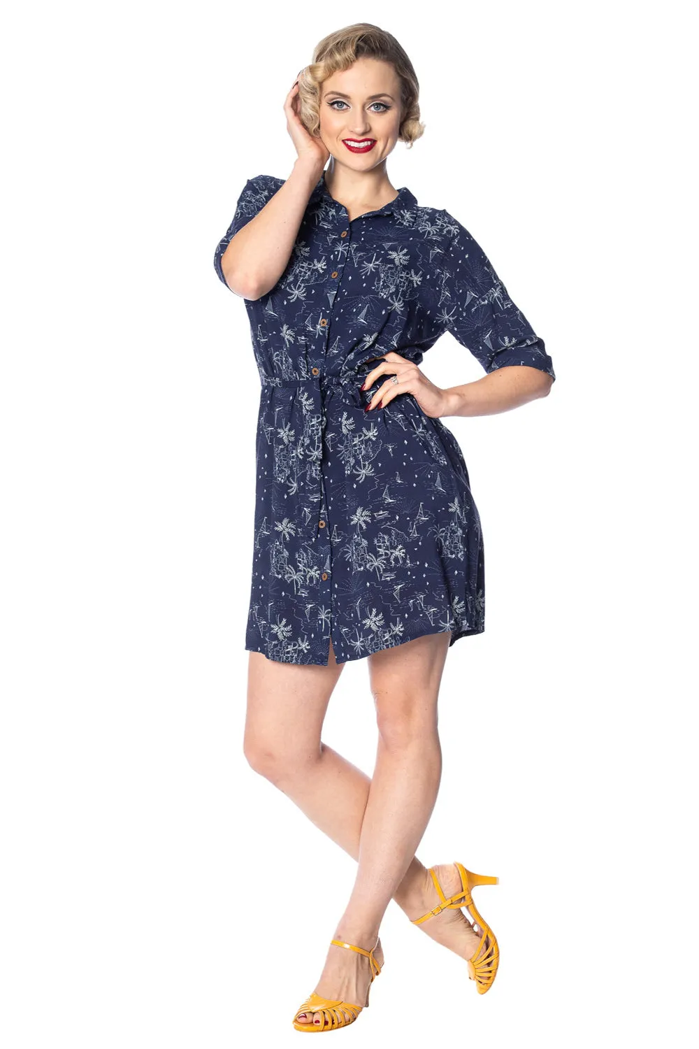 SANTORINI DREAMS RELAXED SHIRTDRESS