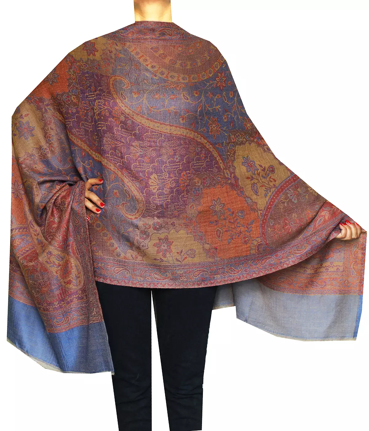 Shawls Paisley Wool Scarf Womens India Clothes Gift (80 x 28 inches)