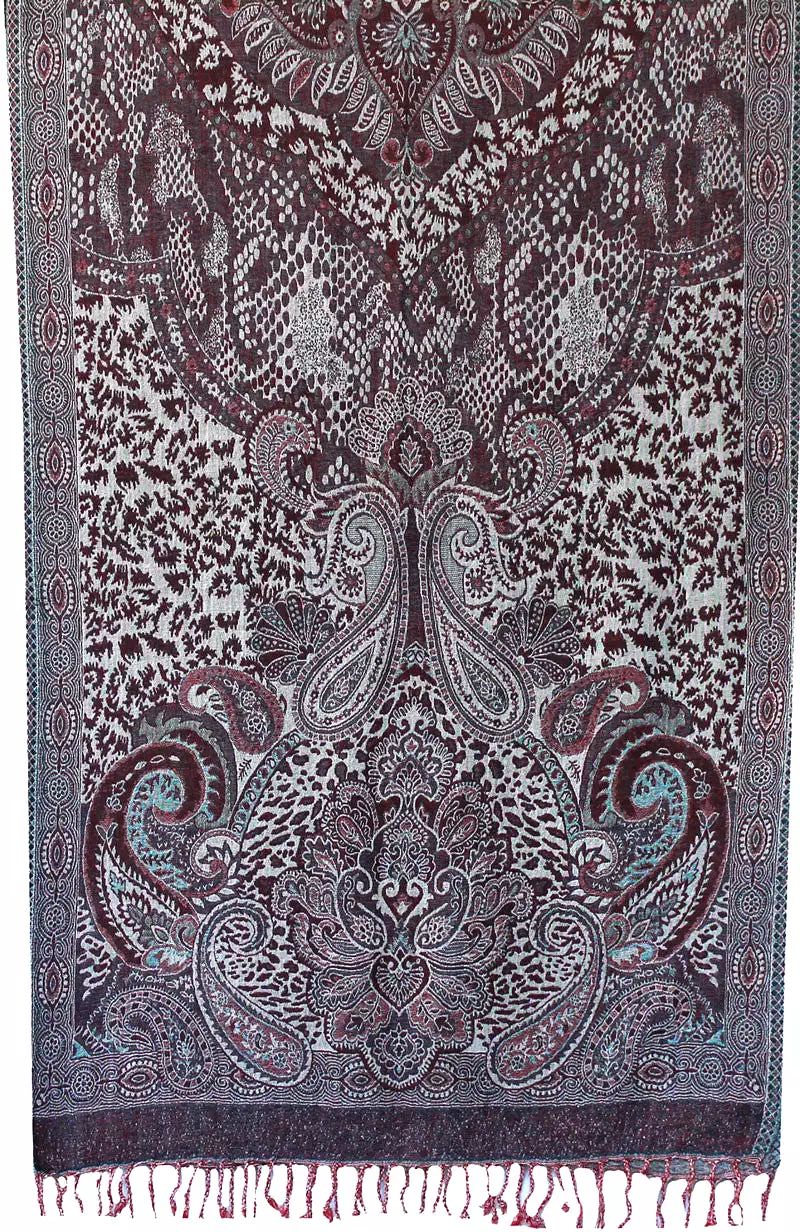 Shawls Paisley Wool Scarf Womens Indian Clothing Gift (78 x 28 inches)