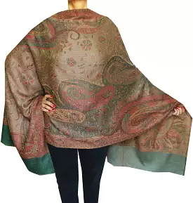 Shawls Paisley Wool Scarf Womens Indian Clothing Gift (80 x 28 inches)