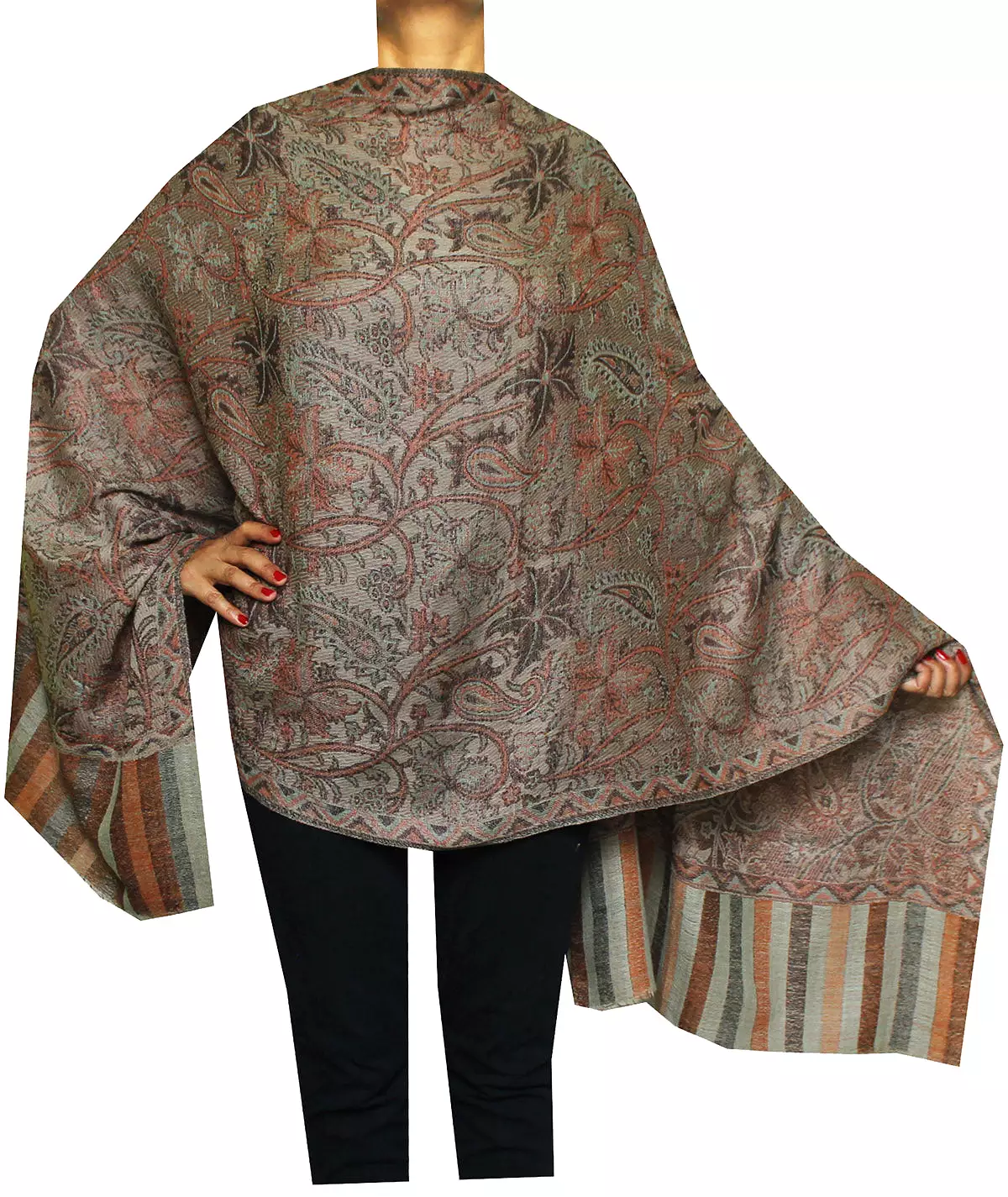 Shawls Paisley Wool Scarf Womens Indian Clothing Gift (80 x 28 inches)