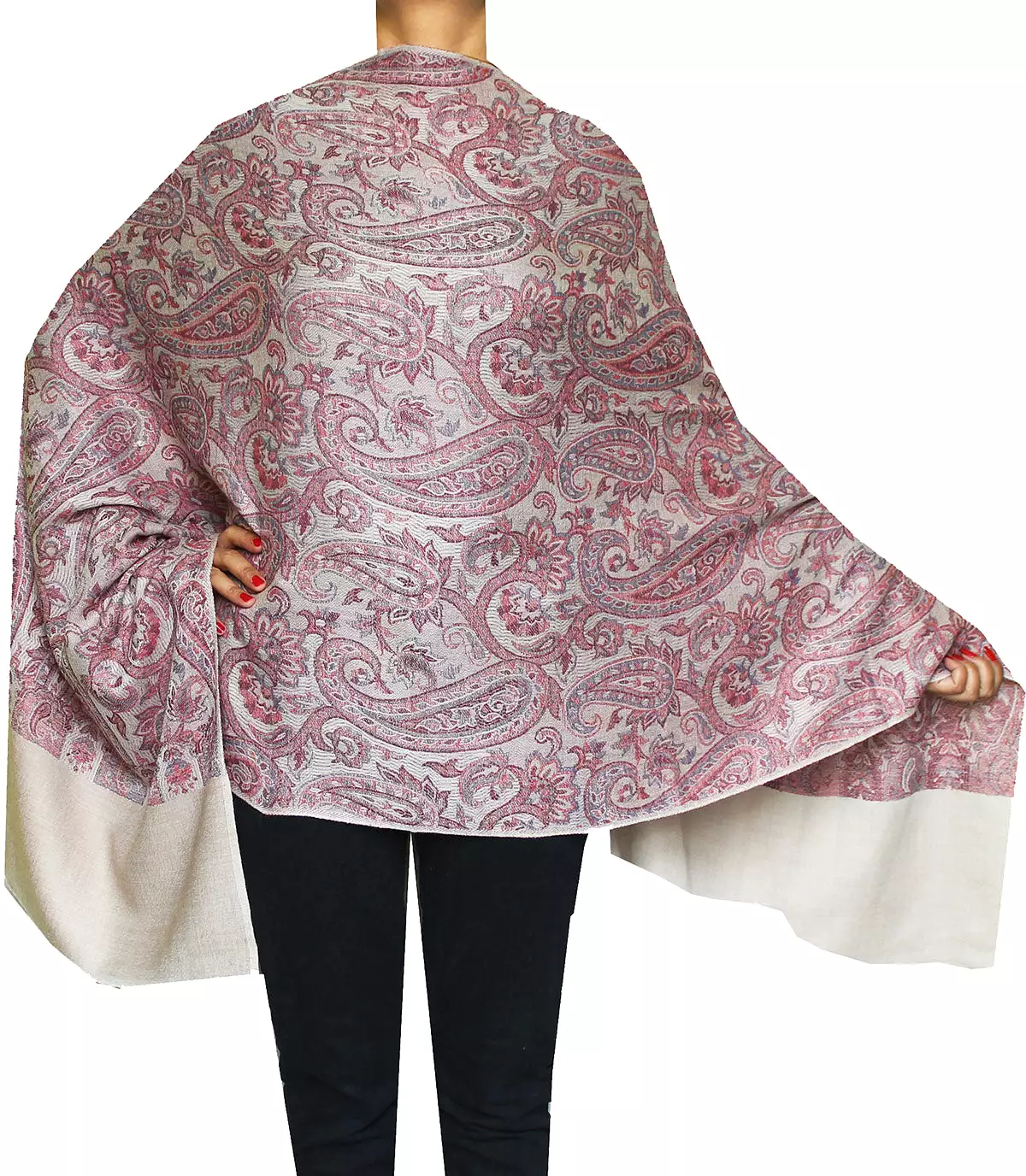 Shawls Paisley Wool Scarf Womens Indian Clothing Gift (80 x 28 inches)