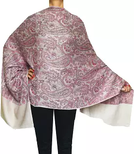 Shawls Paisley Wool Scarf Womens Indian Clothing Gift (80 x 28 inches)