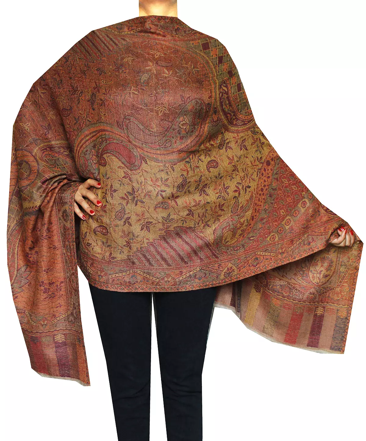 Shawls Paisley Wool Scarf Womens Indian Clothing Gift (80 x 28 inches)