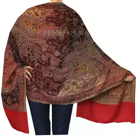 Shawls Paisley Wool Scarf Womens Indian Clothing Gift (84 x 30 inches)