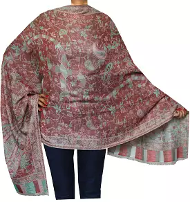 Shawls Paisley Wool Scarf Womens Indian Clothing Gift (84 x 30 inches)