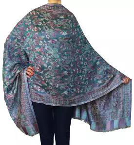 Shawls Paisley Wool Scarf Womens Indian Clothing Gift (84 x 30 inches)