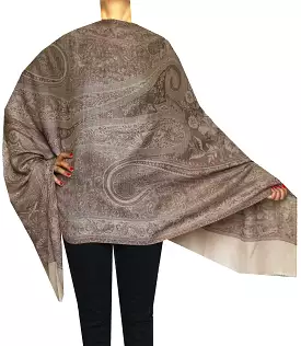 Shawls Paisley Wool Scarves Womens India Clothing Gift (80 x 28 inches)