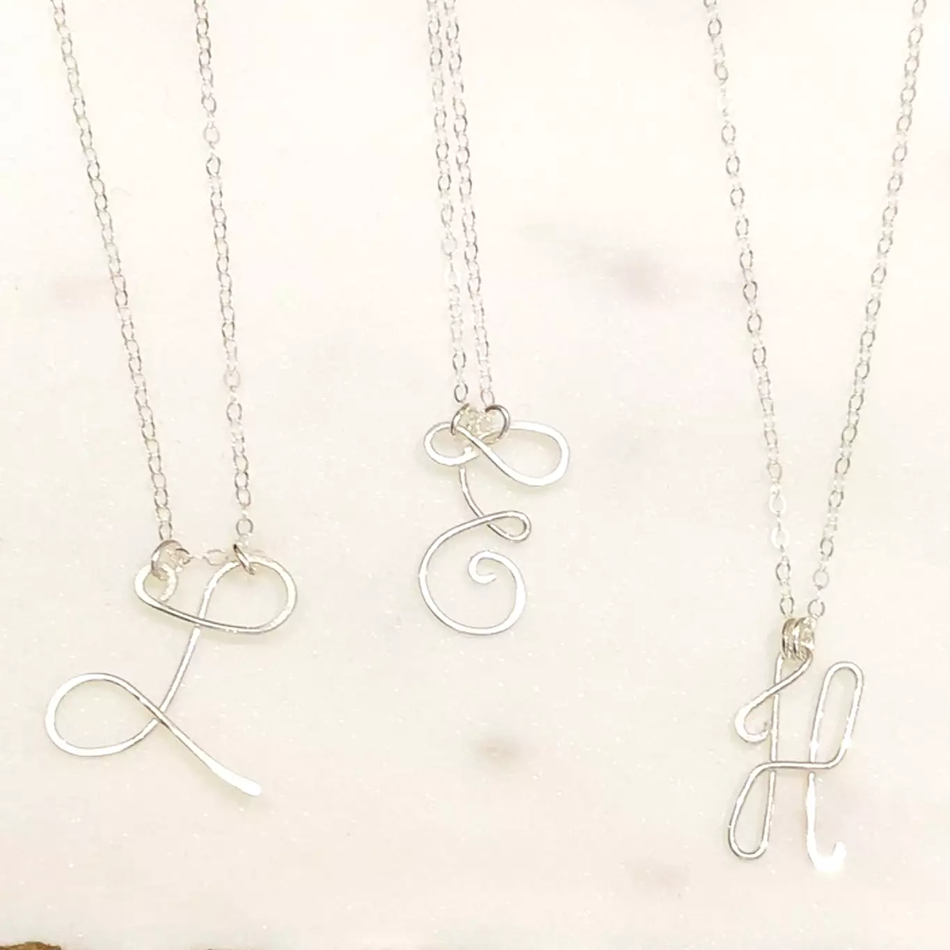 Silver Initial Necklace