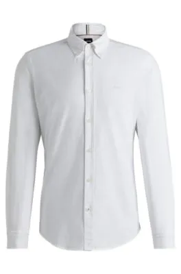 Slim-fit shirt in Oxford cotton with logo