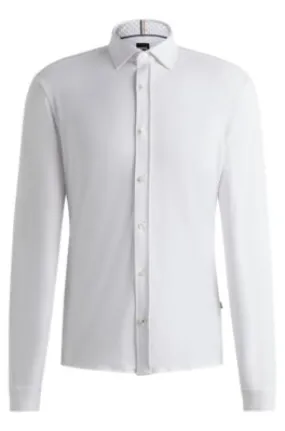 Slim-fit shirt in stretch-cotton jersey