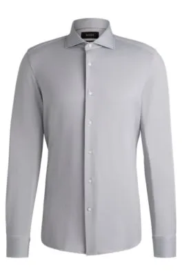 Slim-fit shirt with spread collar