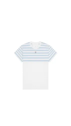 Slim Fit Striped T-shirt In Cotton - White/Blue