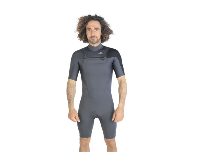 Sooruz Fly 2/2mm Mens Front Zip Shorty Summer Wetsuit 2023 - Grey