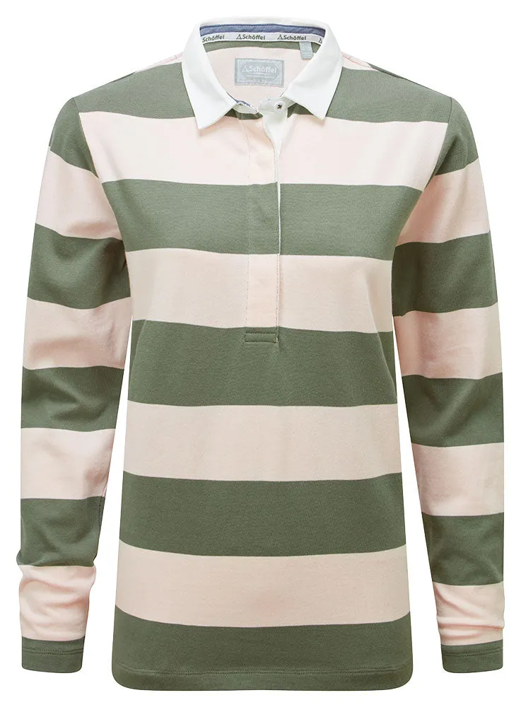 St Mawgan Rugby Shirt                             Cedar/Blush Stripe