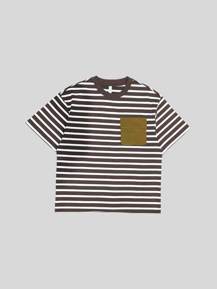 Swirl Coffee Stripe T-Shirt [ Unisex ]