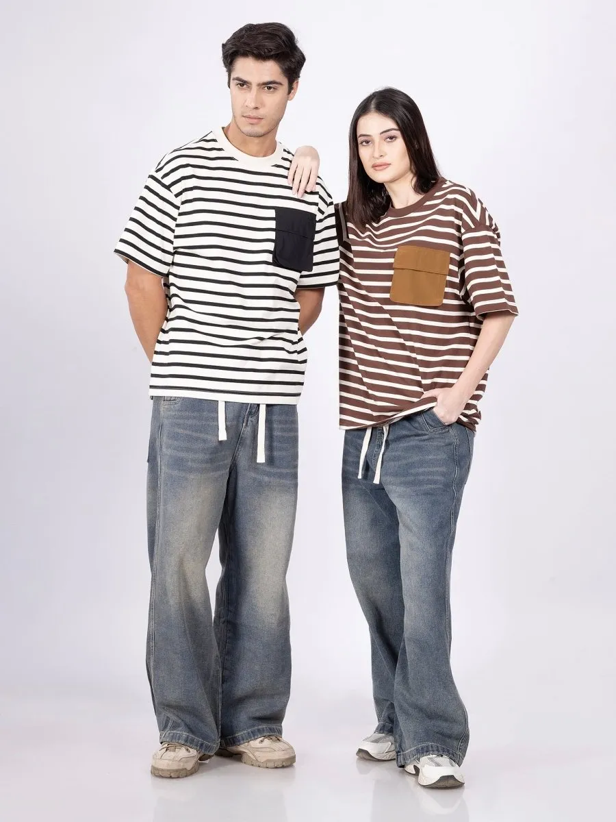 Swirl Vanilla Stripe T-Shirt [ Unisex ]