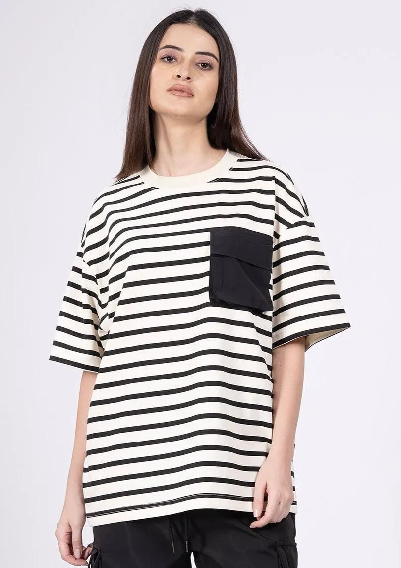 Swirl Vanilla Stripe T-Shirt [ Unisex ]