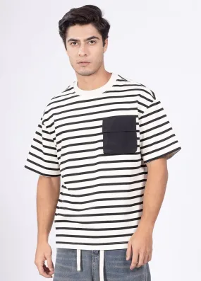 Swirl Vanilla Stripe T-Shirt [ Unisex ]