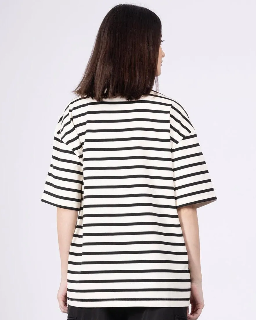 Swirl Vanilla Stripe T-Shirt [ Unisex ]