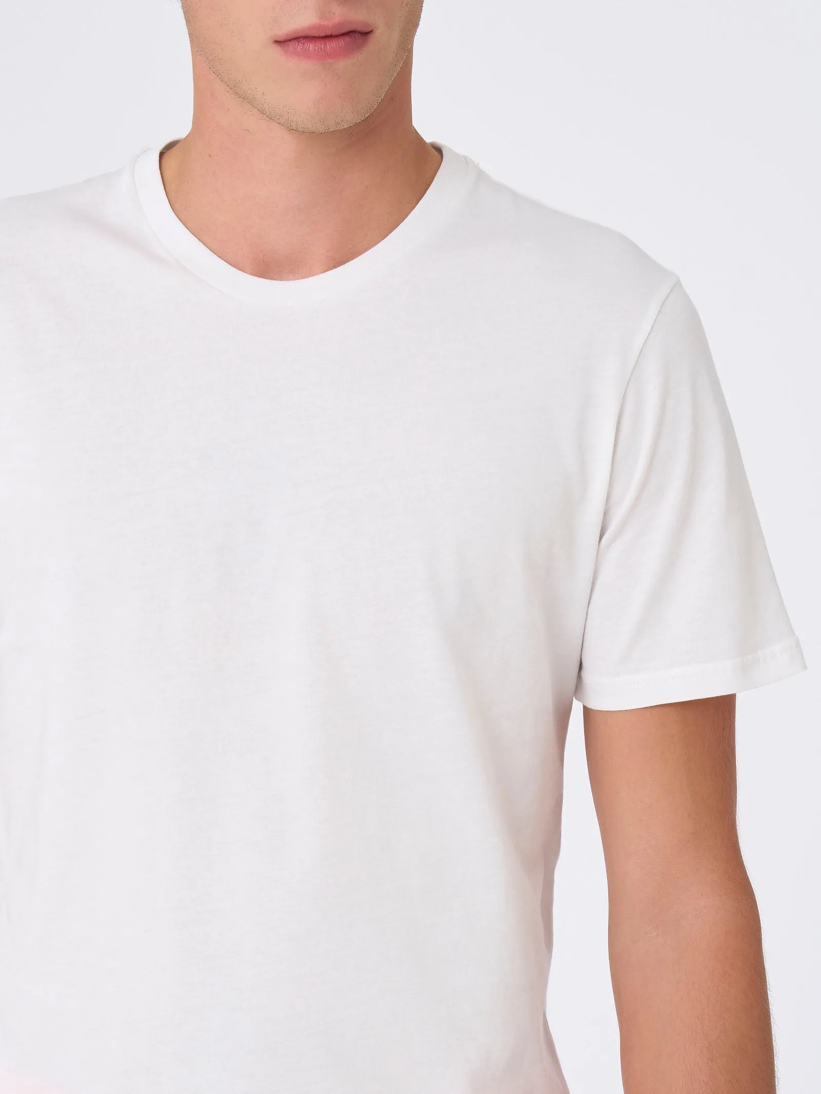 T-shirt slim fit in Compact Eco Cotton Jersey - Bianco