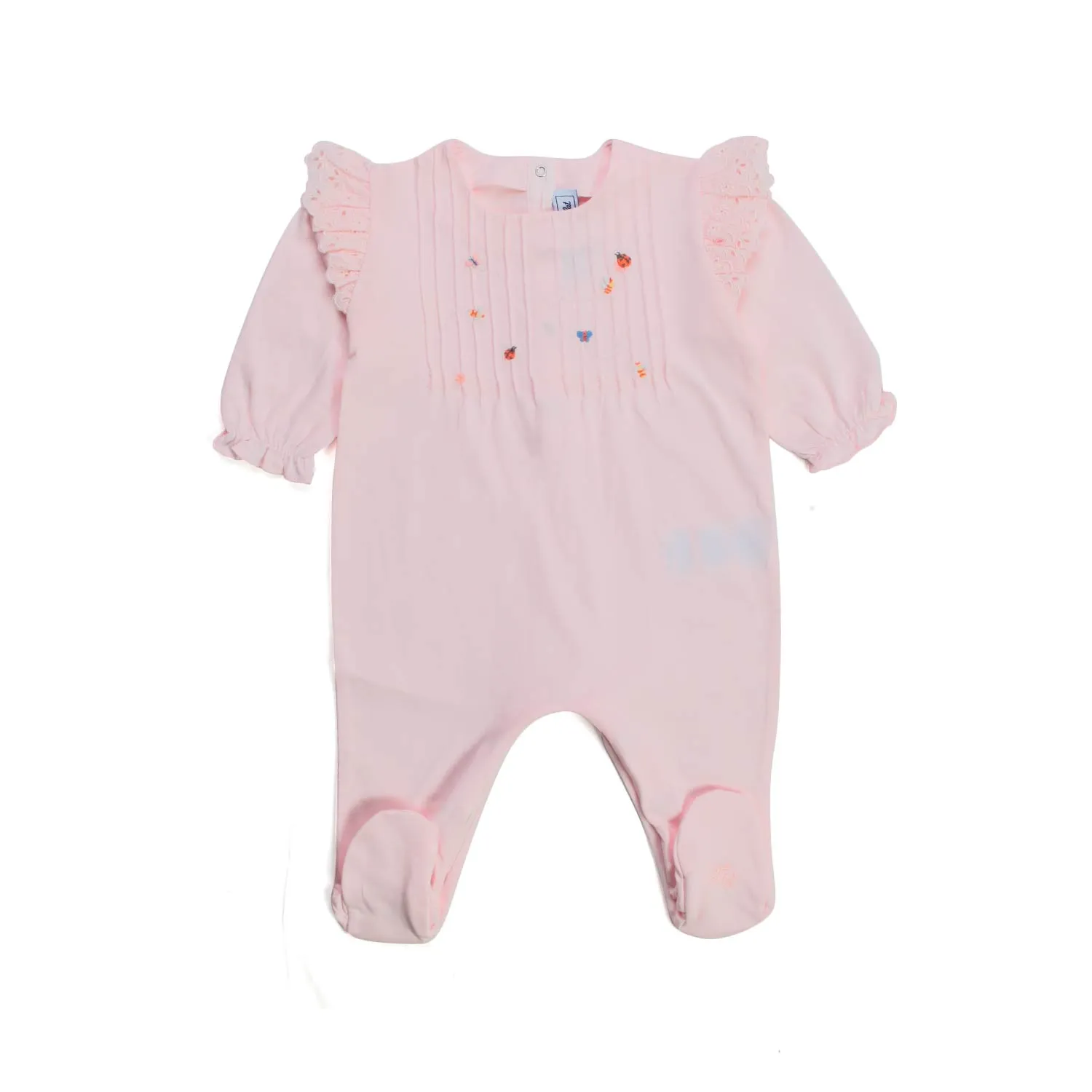 Tartine Et Chocolat Baby Girl Embroidered Pink Romper