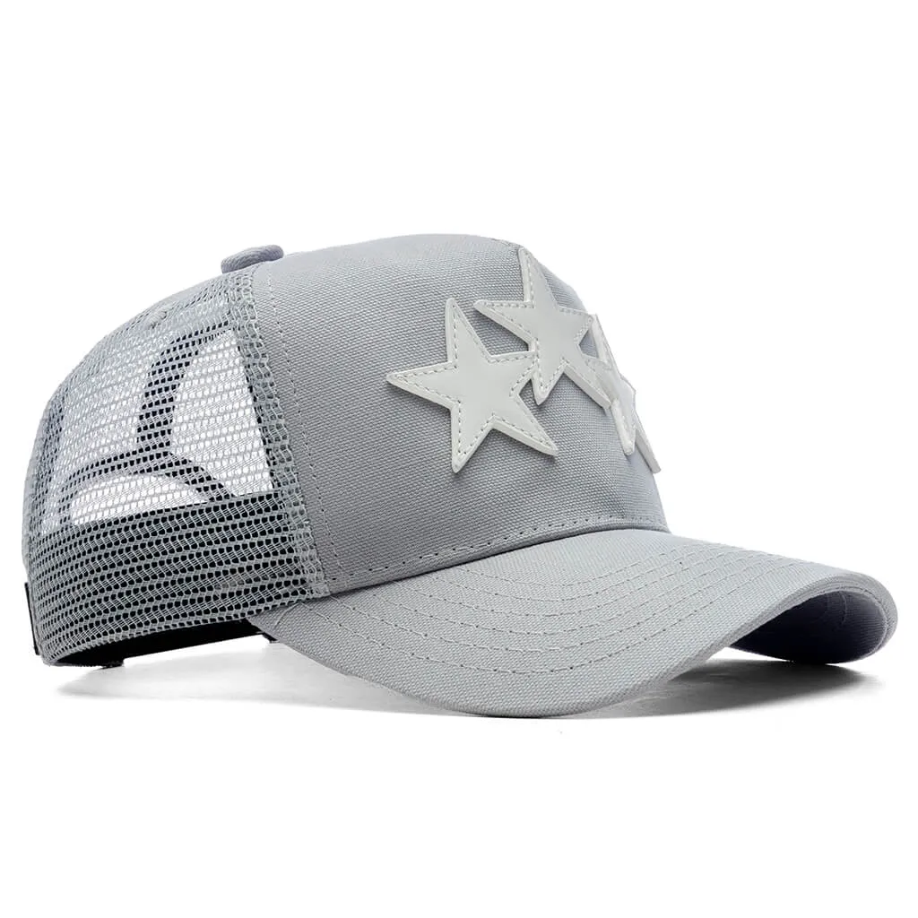 Three Star Trucker Hat - Grey