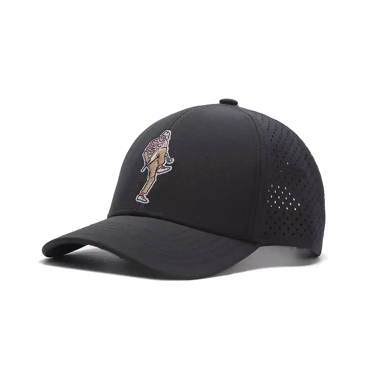 TOUR PRO Angry Golfer Golf Hat in Black with Curved Brim