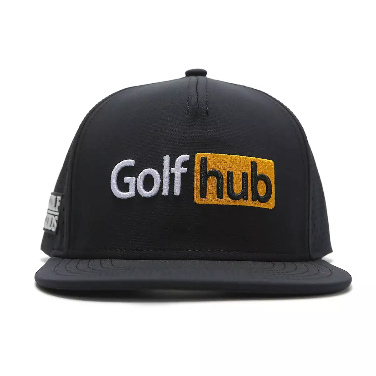 TOUR PRO Golf Hub Golf Hat in Black with Flat Brim