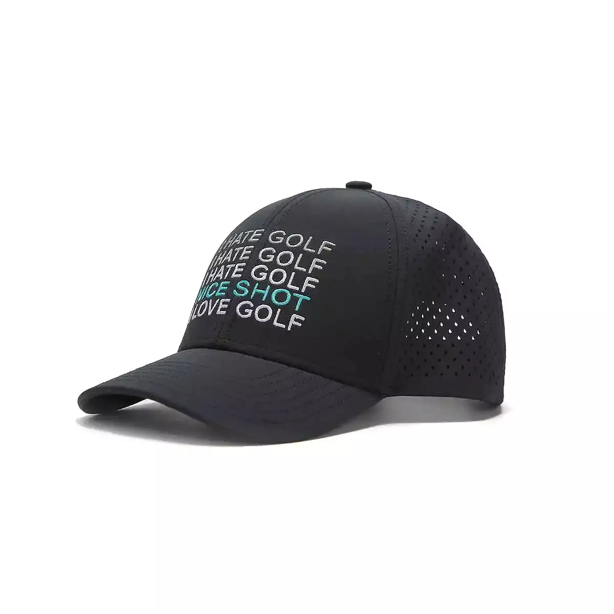 TOUR PRO I Hate Golf Hat in Black with Curved Brim