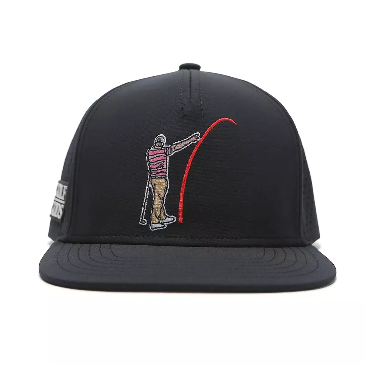 TOUR PRO Mad Slicer Golf Hat in Black with Flat Brim