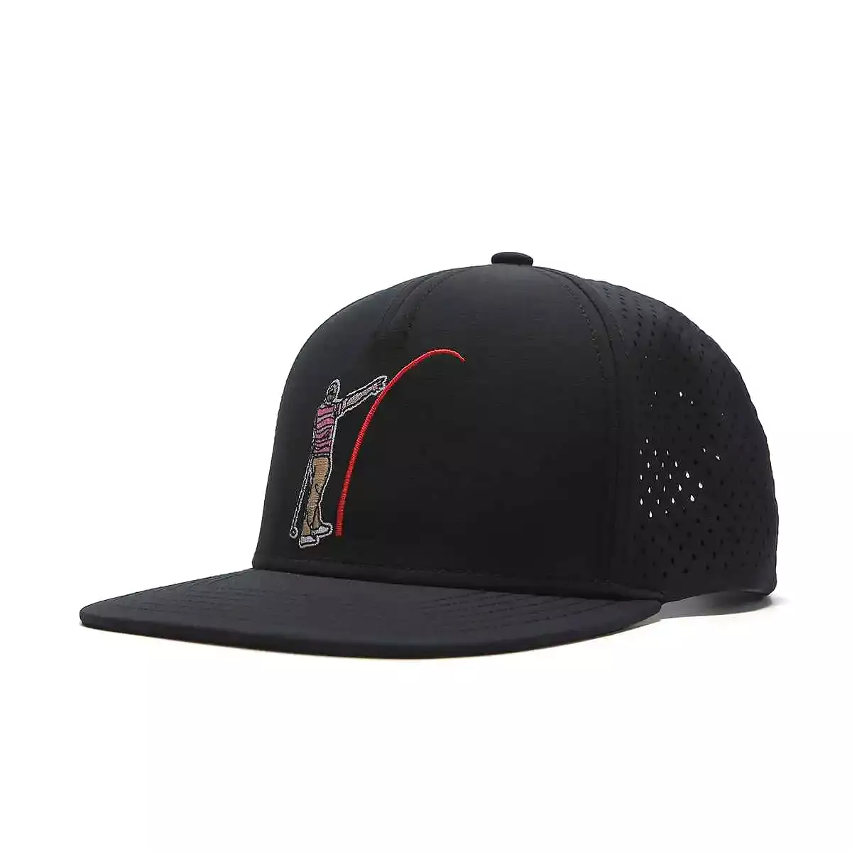 TOUR PRO Mad Slicer Golf Hat in Black with Flat Brim