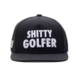 TOUR PRO Shitty Golfer Golf Hat in Black with Flat Brim