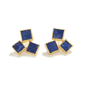 Triple Raw Lapis Earrings