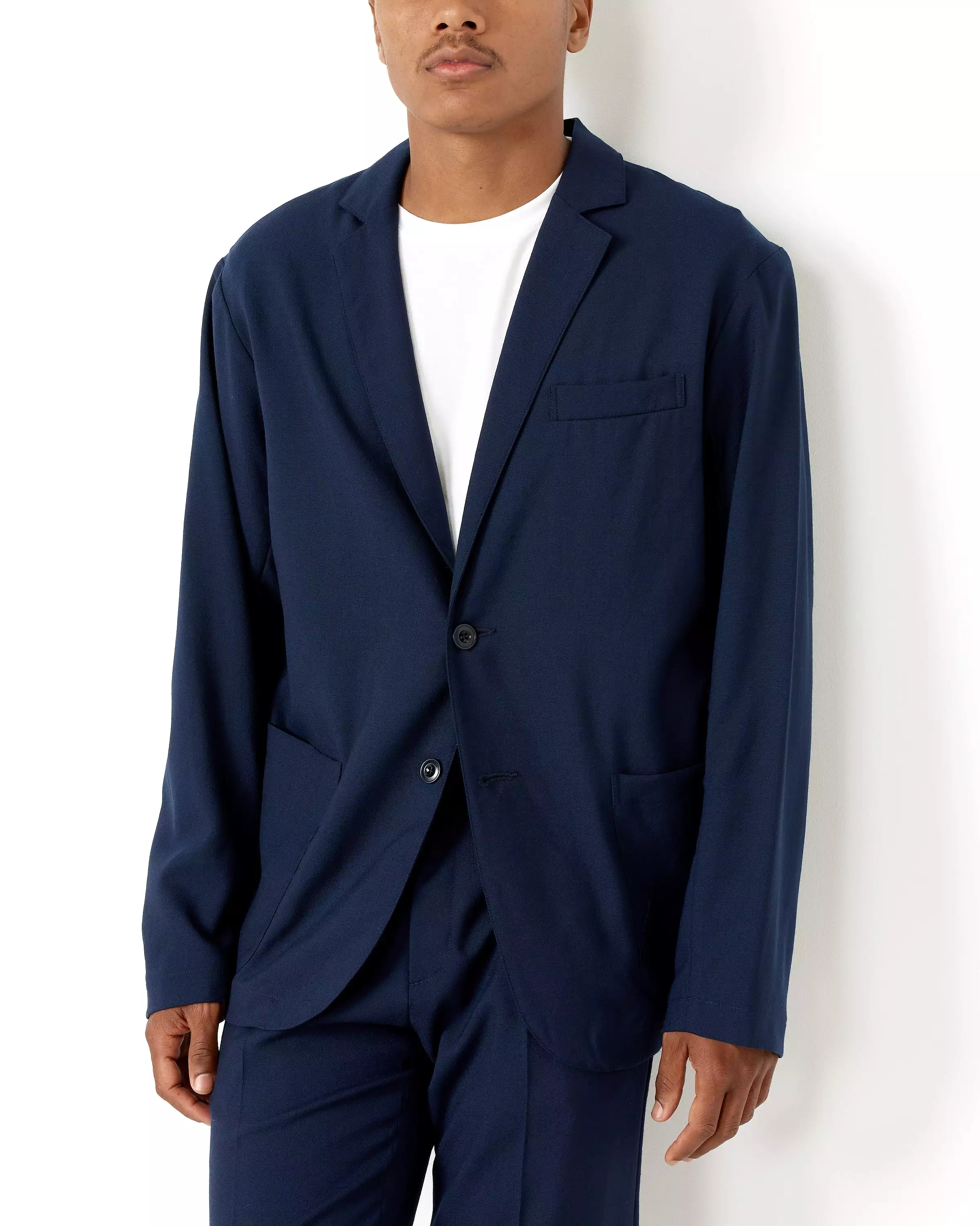 Tropical Wool Blazer in Navy