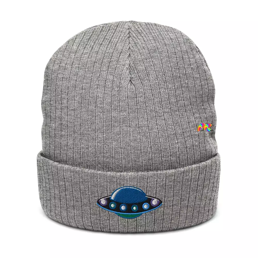 UFO Ribbed Knit Beanie