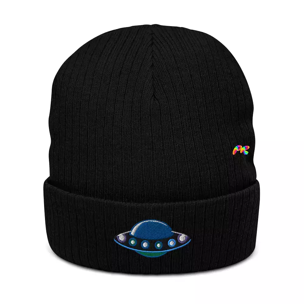 UFO Ribbed Knit Beanie