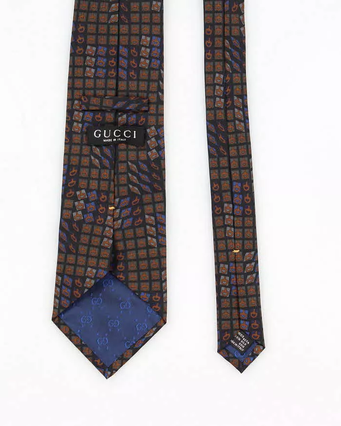 Vintage Men's Gucci Patterned Silk Tie