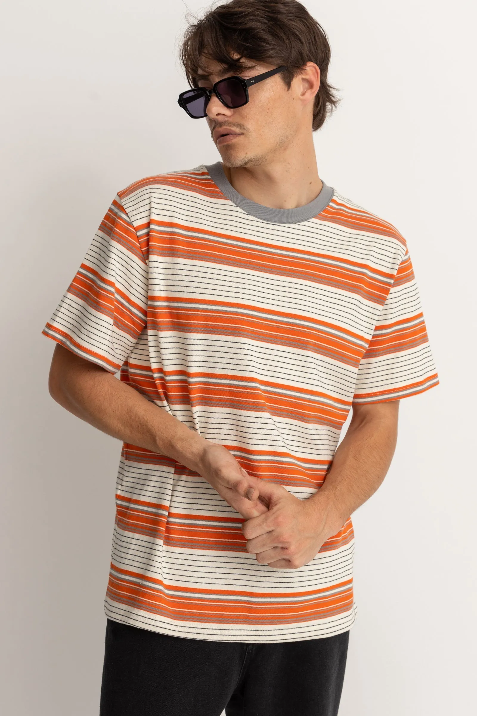 Vintage Stripe Ss T Shirt Natural