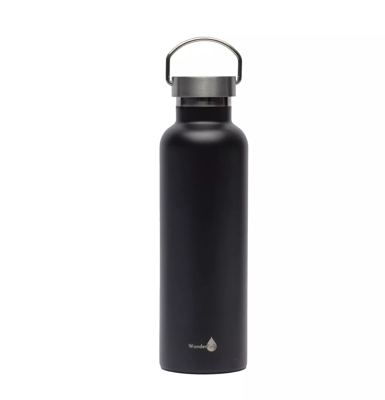 Wanderfull - 24oz Bottle Black with Silver Top