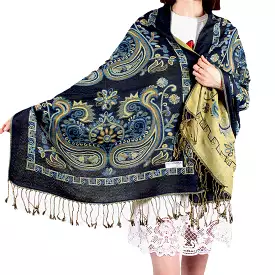 Women Ethnic Style Keep Warm Plus Thick Long Scarf Shawl With Tassel