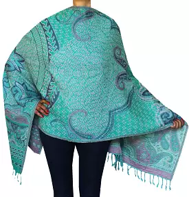 Womens Boiled Wool Shawl Scarf Gift India Clothes (76 x 28 inches)