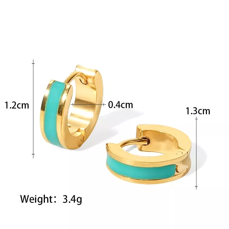 Women's Colorful Oil Drip Geometric Hoop Earrings