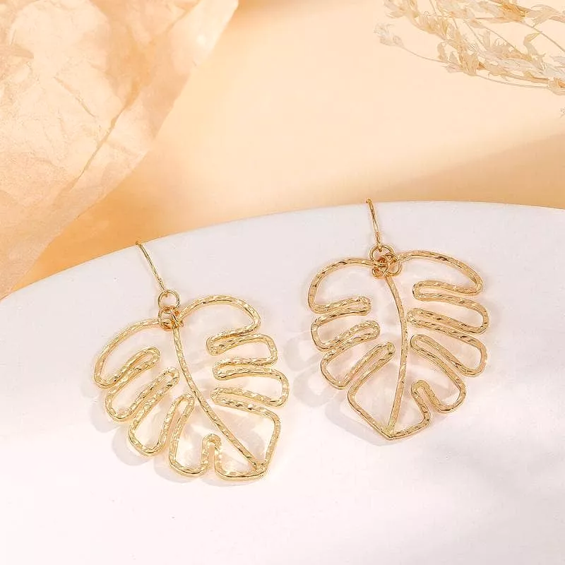 Women's Geometric Leaf Earrings