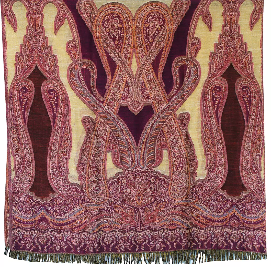 Women's Paisley Indian Scarves Wraps Wool Shawl (82 x 42 inches)