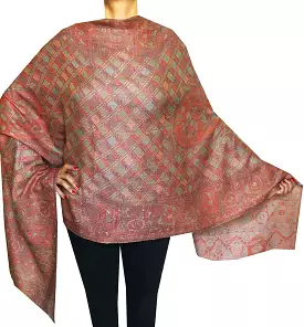 Womens Paisley Scarf Shawl Wool Indian Clothing (80 x 28 inches)